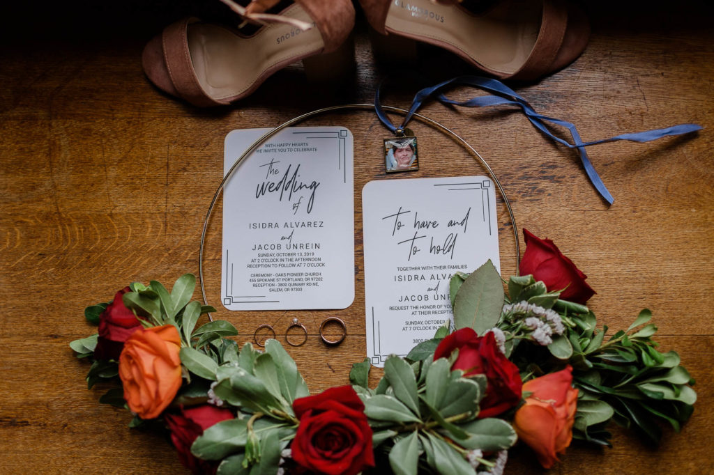 fall color inspired invitation and wedding details