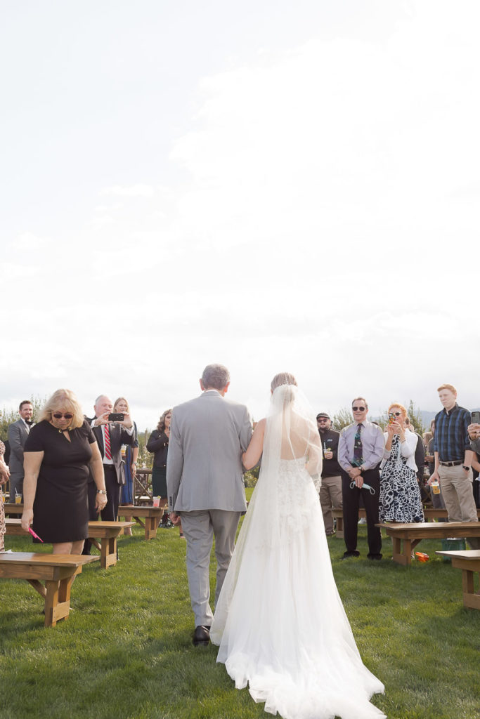 outdoor wedding ceremony at the orchard in hood river oregon